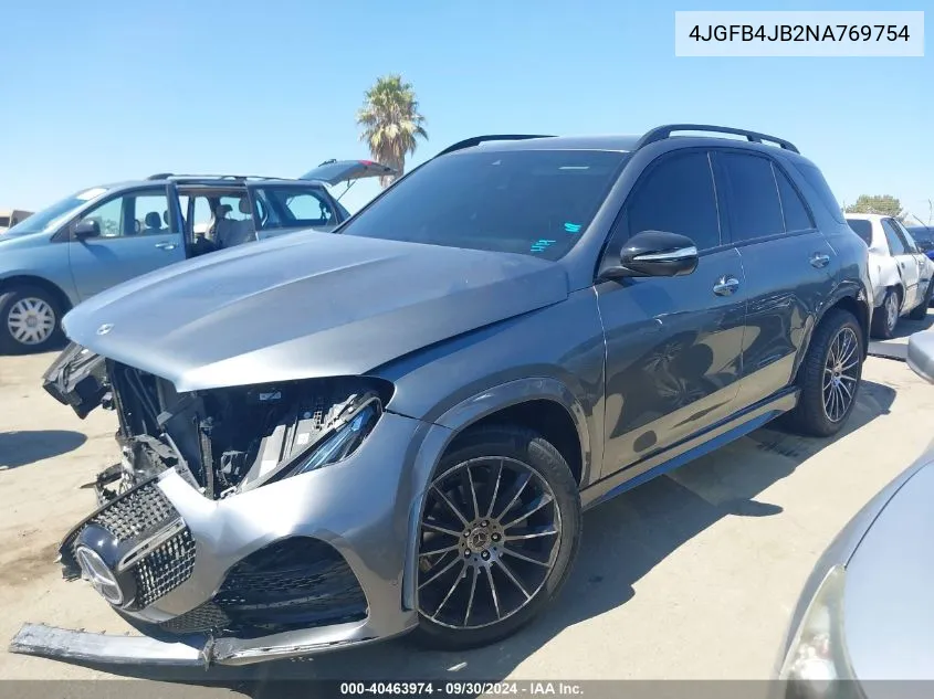 2022 Mercedes-Benz Gle 350 VIN: 4JGFB4JB2NA769754 Lot: 40463974