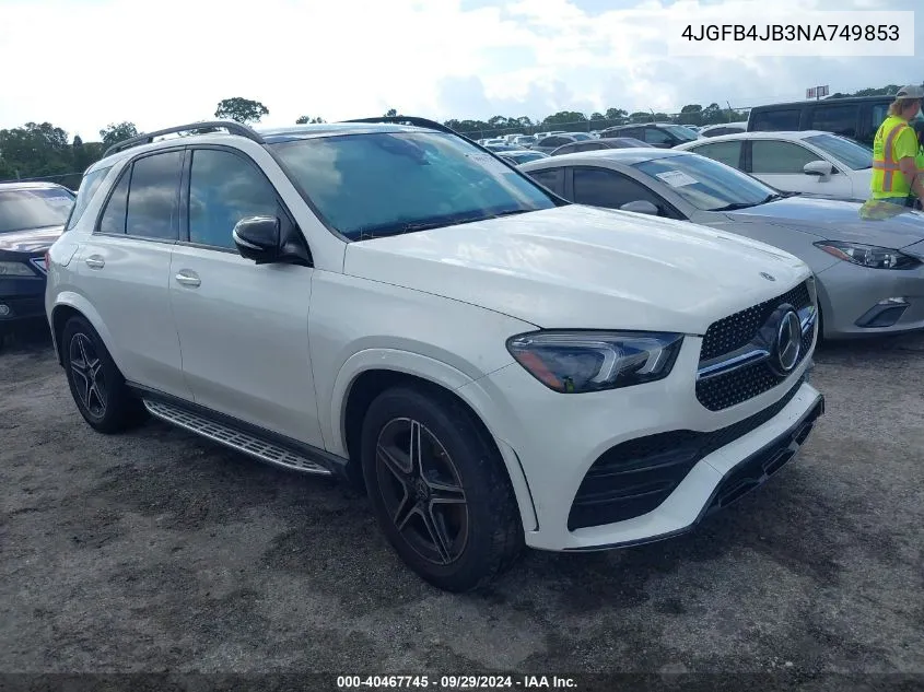 2022 Mercedes-Benz Gle 350 VIN: 4JGFB4JB3NA749853 Lot: 40467745