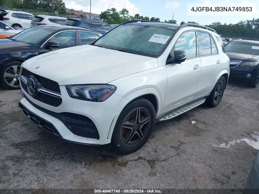 2022 Mercedes-Benz Gle 350 VIN: 4JGFB4JB3NA749853 Lot: 40467745