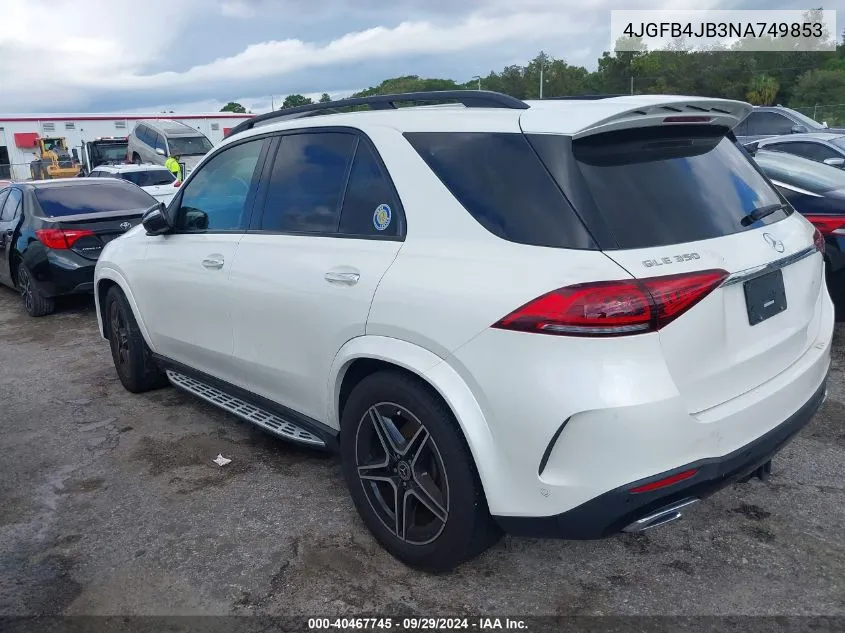 2022 Mercedes-Benz Gle 350 VIN: 4JGFB4JB3NA749853 Lot: 40467745