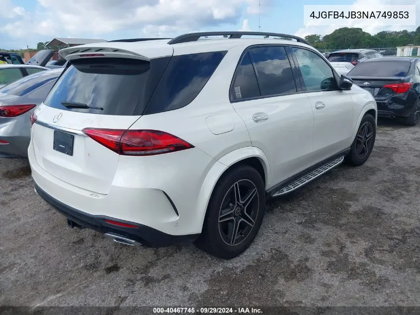 2022 Mercedes-Benz Gle 350 VIN: 4JGFB4JB3NA749853 Lot: 40467745