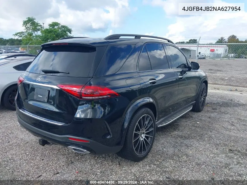 2022 Mercedes-Benz Gle 350 VIN: 4JGFB4JB2NA627954 Lot: 40474458