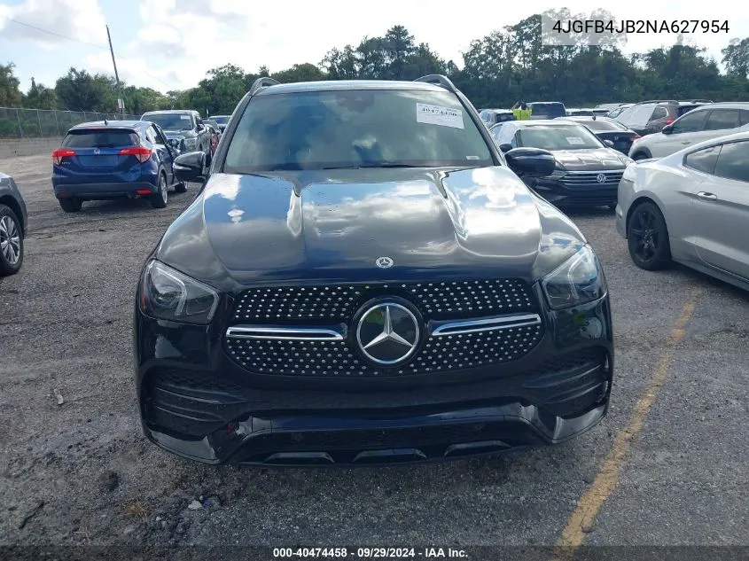 2022 Mercedes-Benz Gle 350 VIN: 4JGFB4JB2NA627954 Lot: 40474458