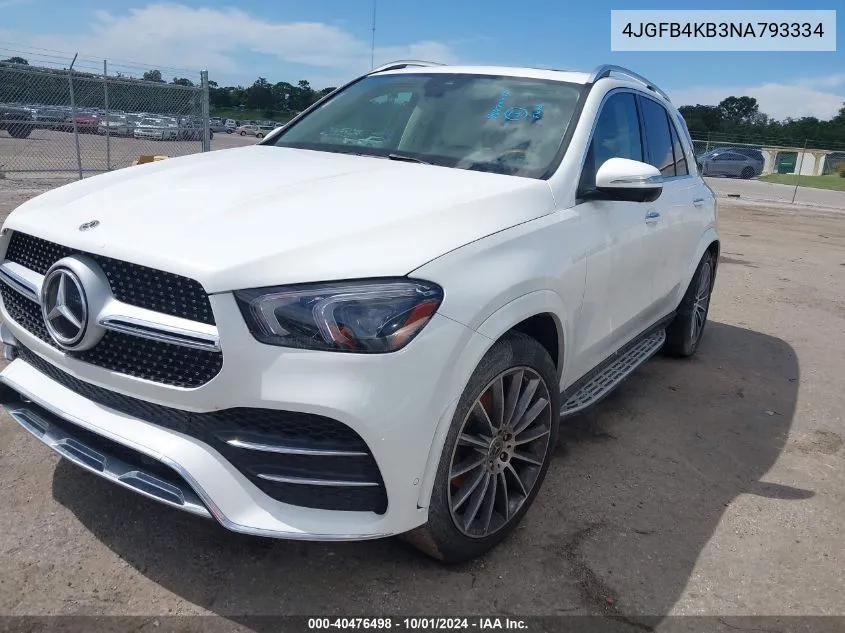 2022 Mercedes-Benz Gle 350 4Matic VIN: 4JGFB4KB3NA793334 Lot: 40476498