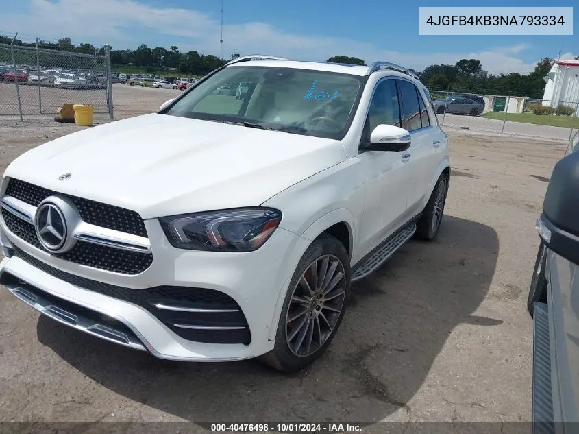 2022 Mercedes-Benz Gle 350 4Matic VIN: 4JGFB4KB3NA793334 Lot: 40476498