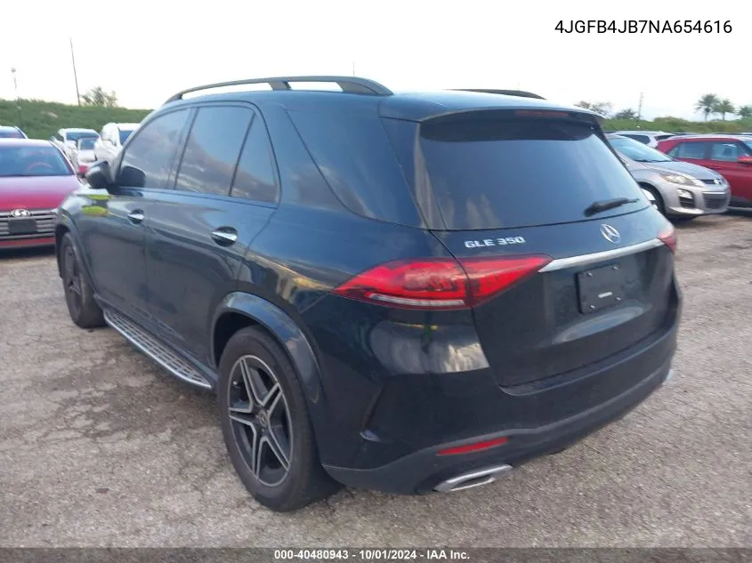 2022 Mercedes-Benz Gle 350 VIN: 4JGFB4JB7NA654616 Lot: 40480943