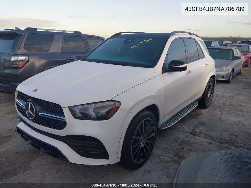 2022 Mercedes-Benz Gle 350 VIN: 4JGFB4JB7NA786789 Lot: 40497618