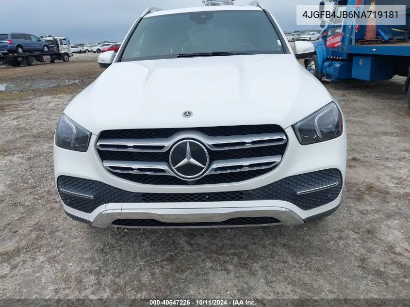 2022 Mercedes-Benz Gle 350 VIN: 4JGFB4JB6NA719181 Lot: 40547226