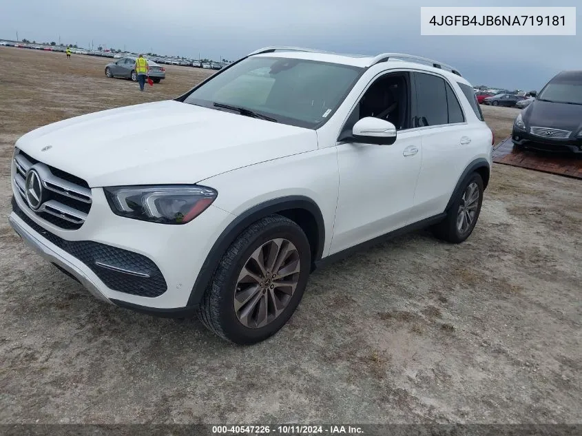 2022 Mercedes-Benz Gle 350 VIN: 4JGFB4JB6NA719181 Lot: 40547226