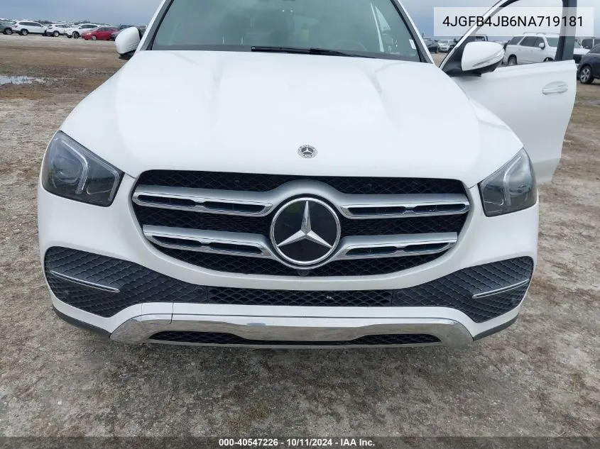 2022 Mercedes-Benz Gle 350 VIN: 4JGFB4JB6NA719181 Lot: 40547226