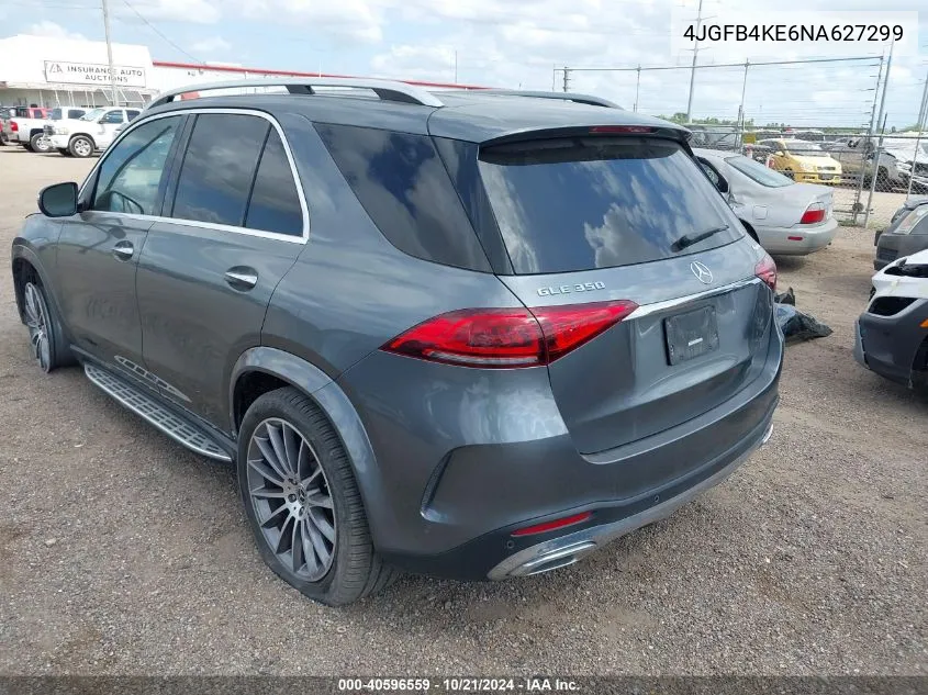 2022 Mercedes-Benz Gle 350 350 4Matic VIN: 4JGFB4KE6NA627299 Lot: 40596559