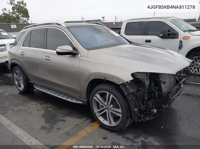 2022 Mercedes-Benz Gle 450 4Matic VIN: 4JGFB5KB4NA811278 Lot: 40608340