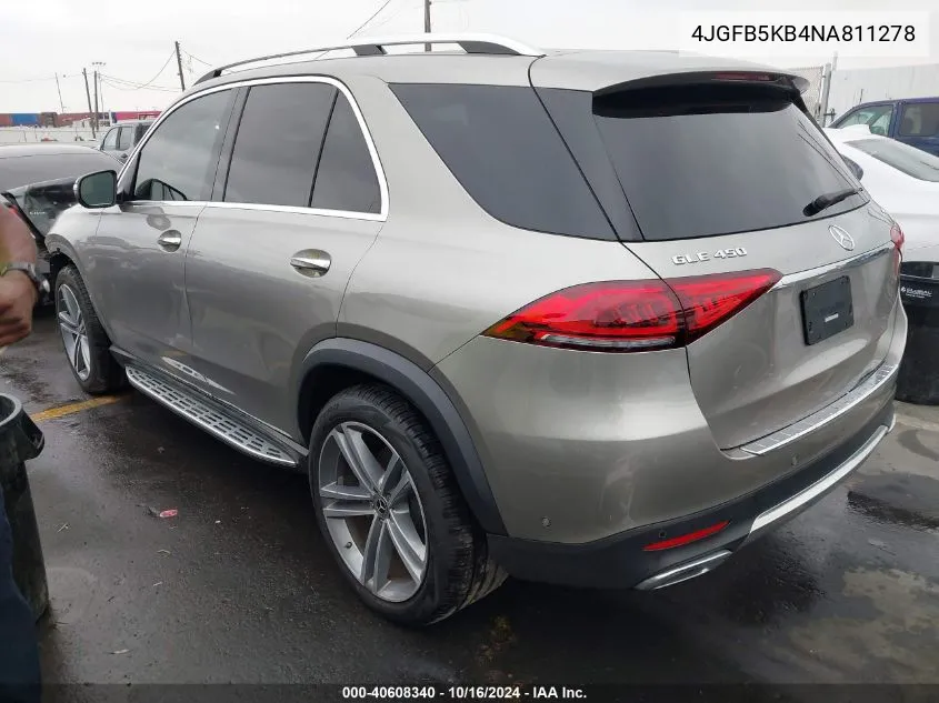 2022 Mercedes-Benz Gle 450 4Matic VIN: 4JGFB5KB4NA811278 Lot: 40608340