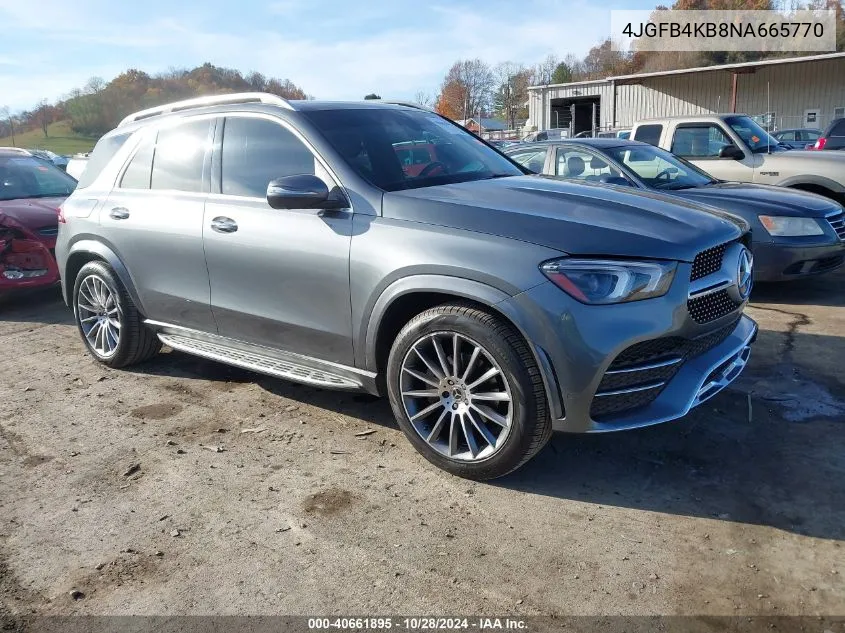 2022 Mercedes-Benz Gle 350 4Matic VIN: 4JGFB4KB8NA665770 Lot: 40661895