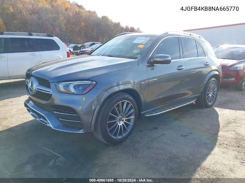 2022 Mercedes-Benz Gle 350 4Matic VIN: 4JGFB4KB8NA665770 Lot: 40661895