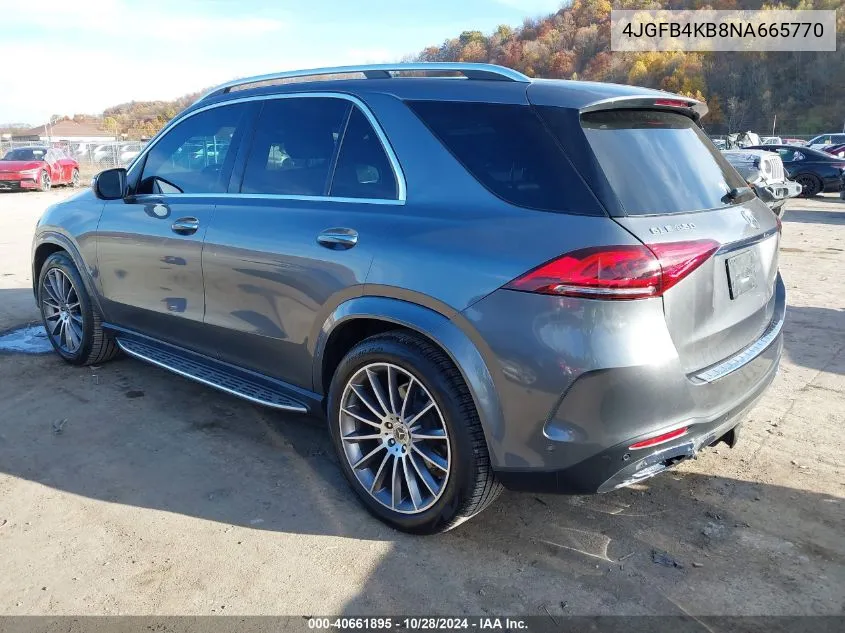 2022 Mercedes-Benz Gle 350 4Matic VIN: 4JGFB4KB8NA665770 Lot: 40661895