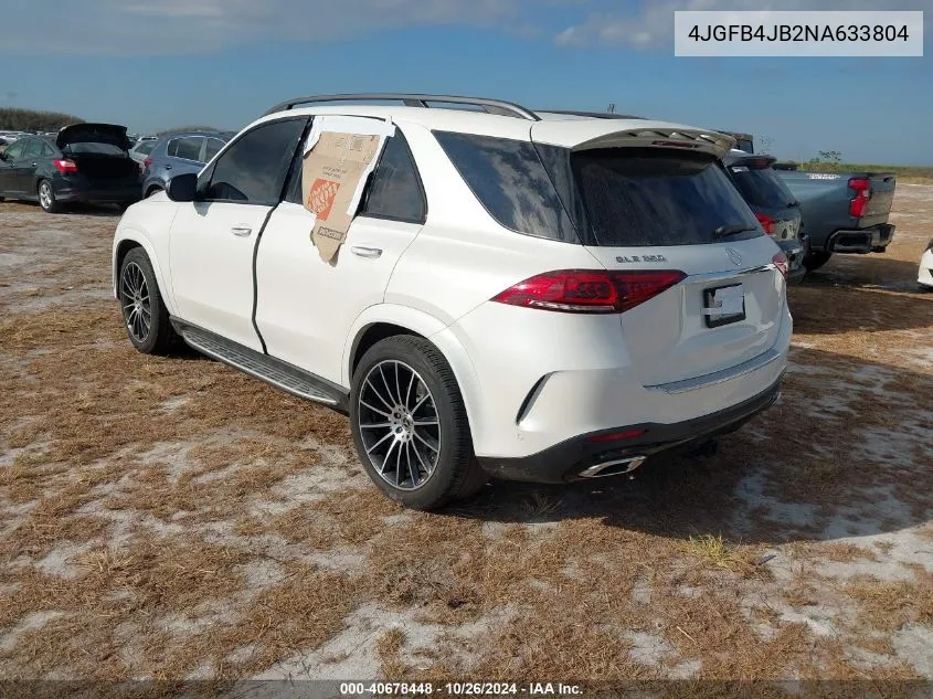 2022 Mercedes-Benz Gle 350 VIN: 4JGFB4JB2NA633804 Lot: 40678448