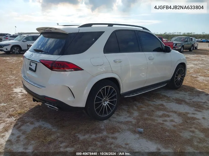 2022 Mercedes-Benz Gle 350 VIN: 4JGFB4JB2NA633804 Lot: 40678448