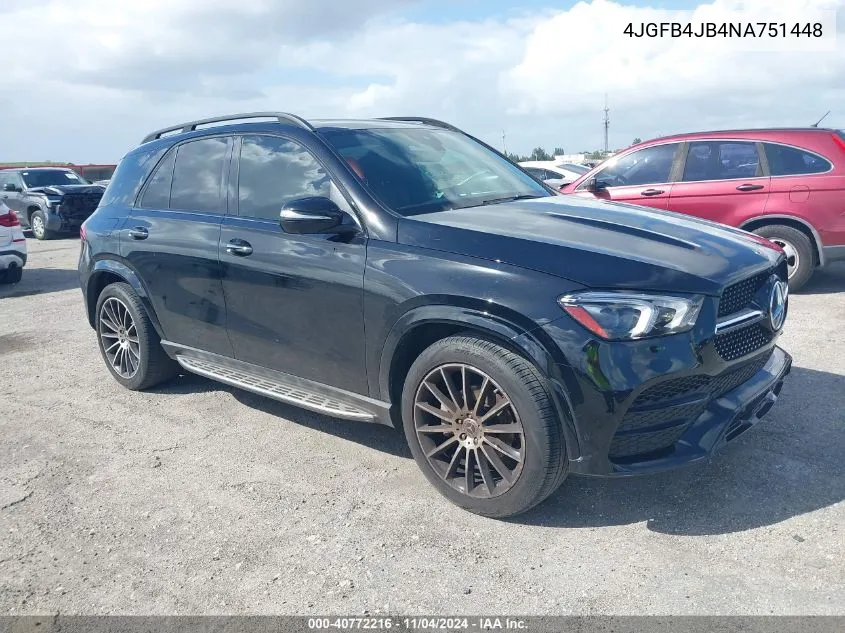 2022 Mercedes-Benz Gle 350 VIN: 4JGFB4JB4NA751448 Lot: 40772216