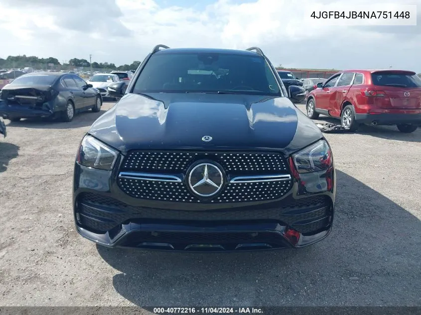 2022 Mercedes-Benz Gle 350 VIN: 4JGFB4JB4NA751448 Lot: 40772216