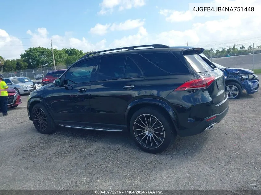 2022 Mercedes-Benz Gle 350 VIN: 4JGFB4JB4NA751448 Lot: 40772216