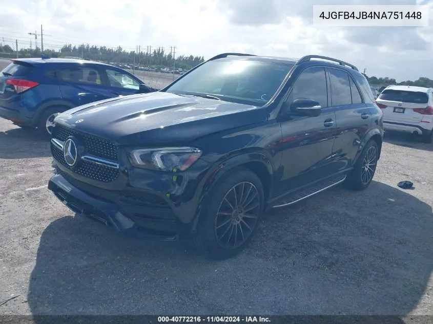 2022 Mercedes-Benz Gle 350 VIN: 4JGFB4JB4NA751448 Lot: 40772216