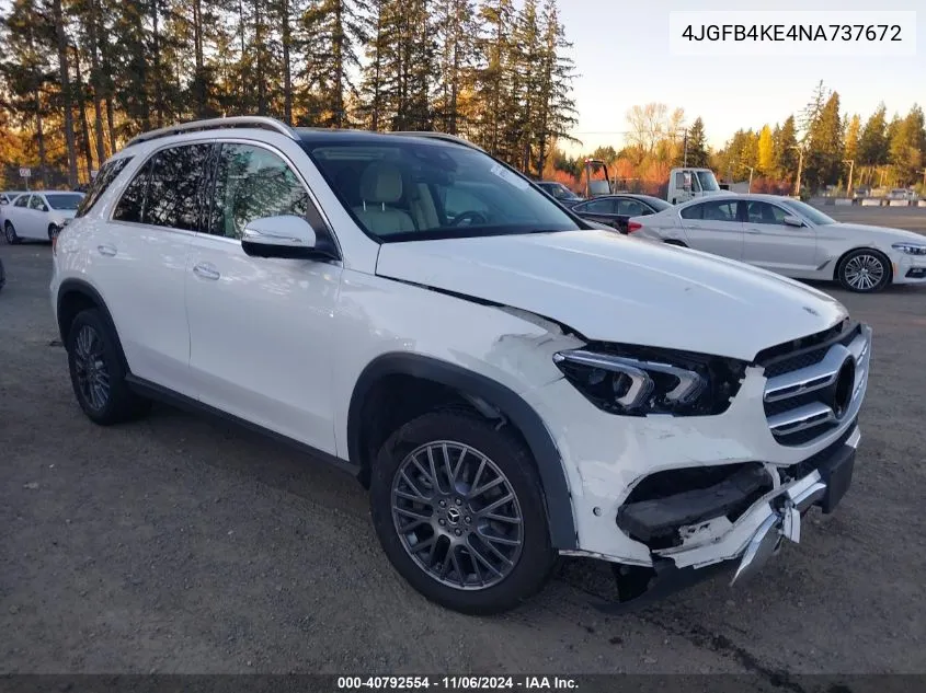 2022 Mercedes-Benz Gle 350 4Matic VIN: 4JGFB4KE4NA737672 Lot: 40792554