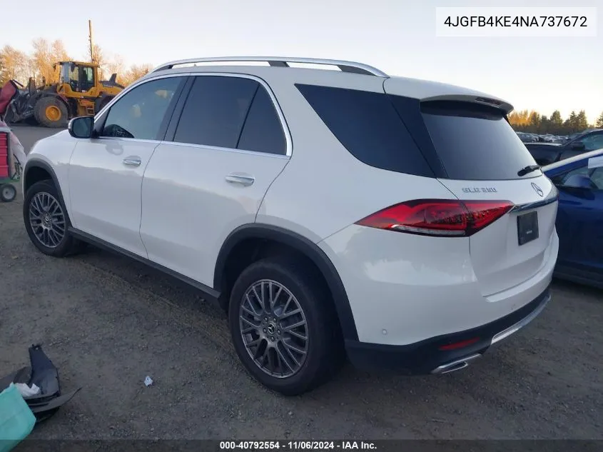 2022 Mercedes-Benz Gle 350 4Matic VIN: 4JGFB4KE4NA737672 Lot: 40792554