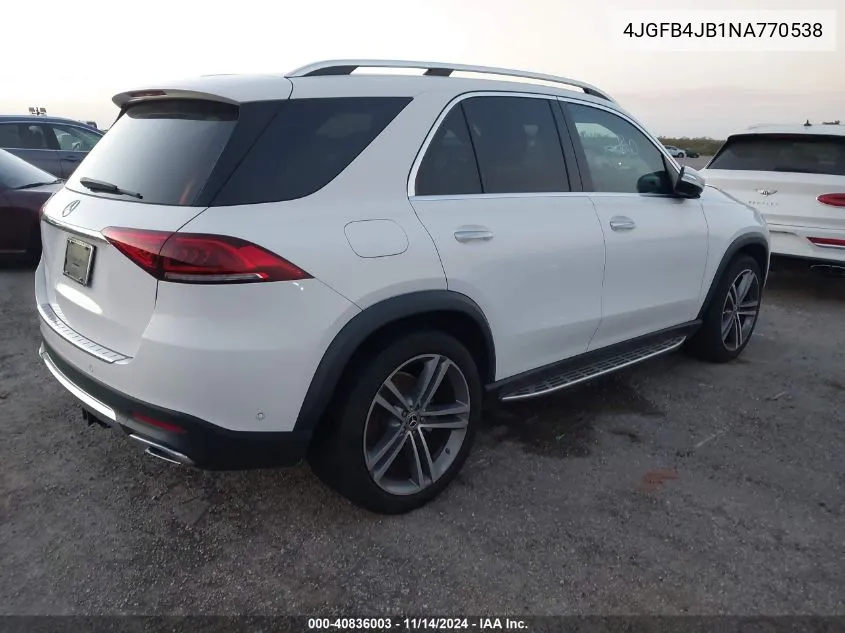 2022 Mercedes-Benz Gle 350 VIN: 4JGFB4JB1NA770538 Lot: 40836003