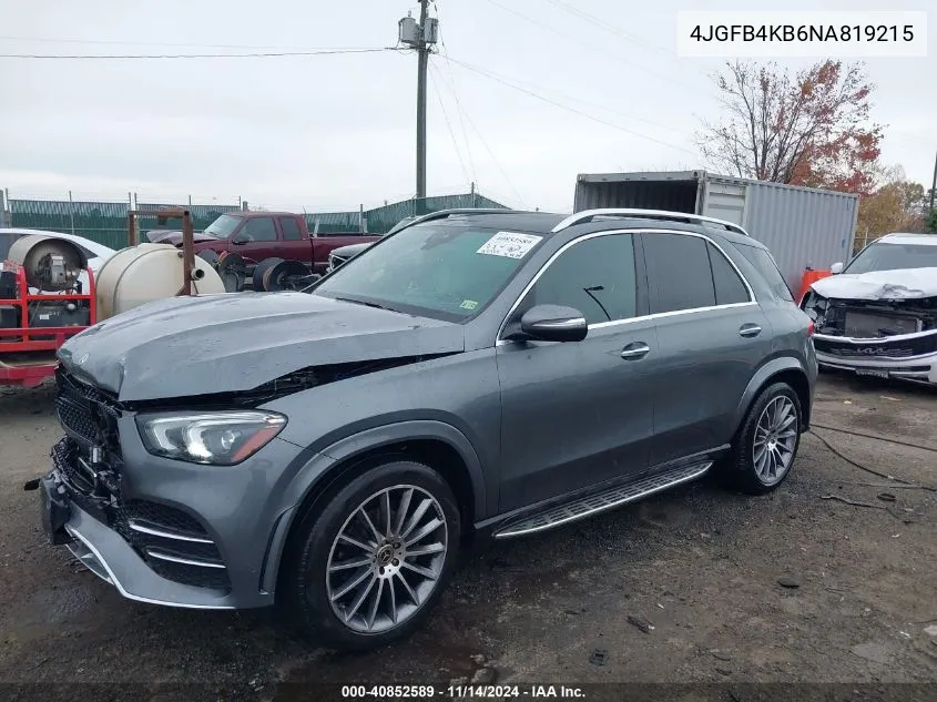 2022 Mercedes-Benz Gle 350 4Matic VIN: 4JGFB4KB6NA819215 Lot: 40852589