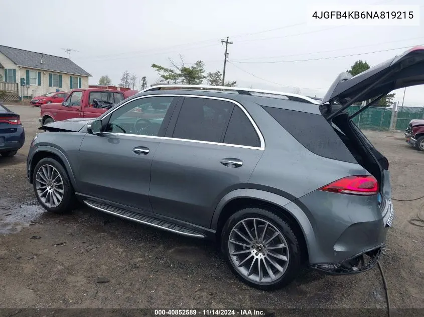 2022 Mercedes-Benz Gle 350 4Matic VIN: 4JGFB4KB6NA819215 Lot: 40852589