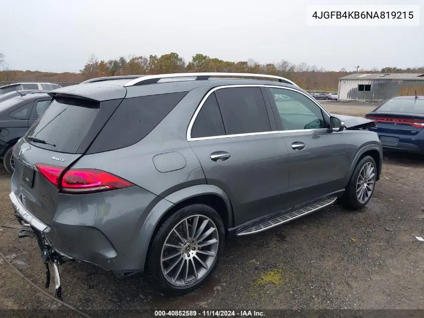 2022 Mercedes-Benz Gle 350 4Matic VIN: 4JGFB4KB6NA819215 Lot: 40852589