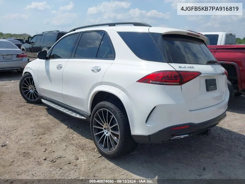 2023 Mercedes-Benz Gle 450 4Matic VIN: 4JGFB5KB7PA916819 Lot: 40074050