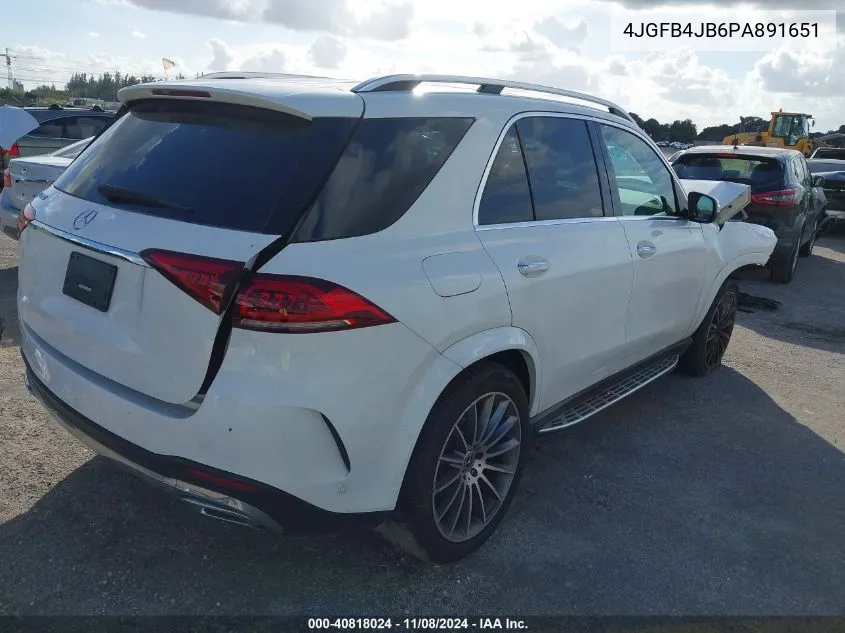 2023 Mercedes-Benz Gle 350 VIN: 4JGFB4JB6PA891651 Lot: 40818024