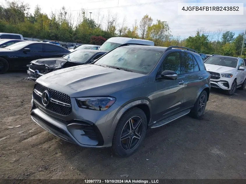 2024 Mercedes-Benz Gle VIN: 4JGFB4FB1RB243852 Lot: 12097773