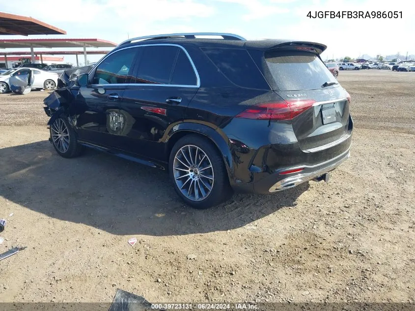 2024 Mercedes-Benz Gle 350 4Matic VIN: 4JGFB4FB3RA986051 Lot: 39723131