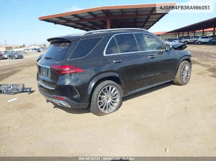 2024 Mercedes-Benz Gle 350 4Matic VIN: 4JGFB4FB3RA986051 Lot: 39723131