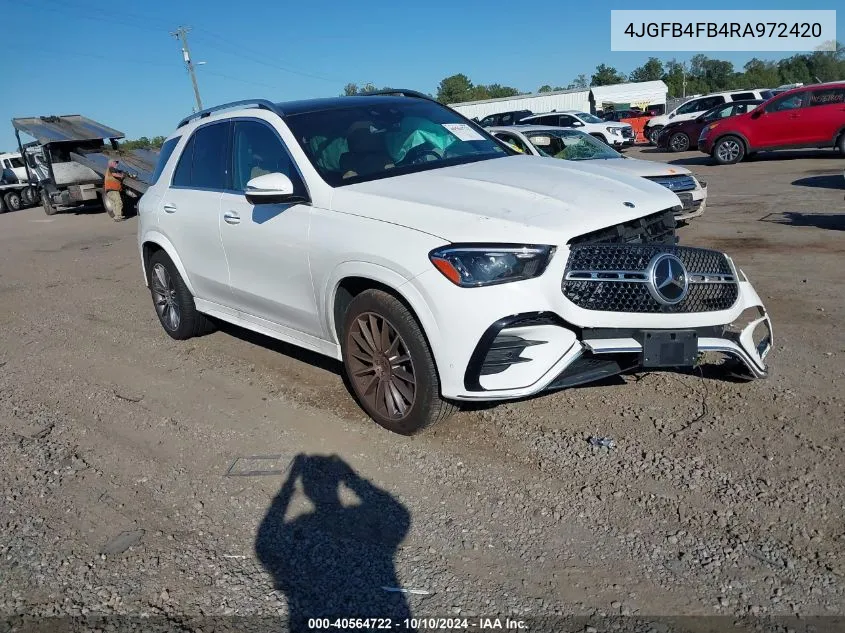 2024 Mercedes-Benz Gle 350 4Matic VIN: 4JGFB4FB4RA972420 Lot: 40564722