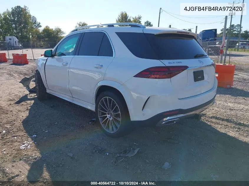 2024 Mercedes-Benz Gle 350 4Matic VIN: 4JGFB4FB4RA972420 Lot: 40564722