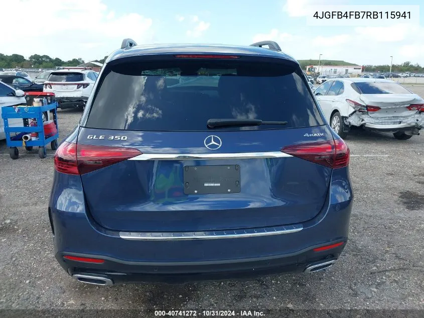 2024 Mercedes-Benz Gle 350 4Matic VIN: 4JGFB4FB7RB115941 Lot: 40741272