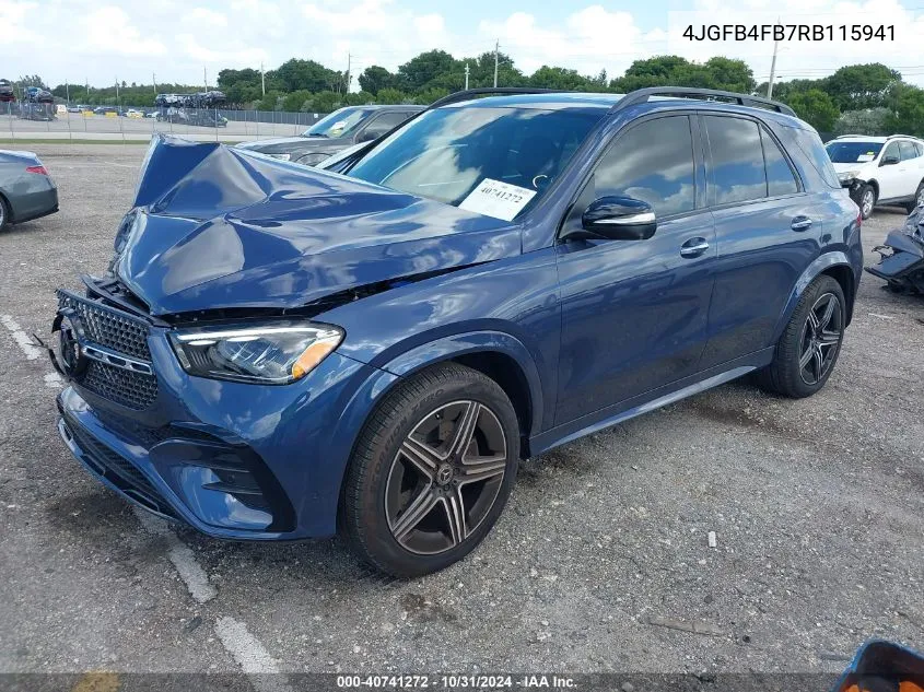 2024 Mercedes-Benz Gle 350 4Matic VIN: 4JGFB4FB7RB115941 Lot: 40741272