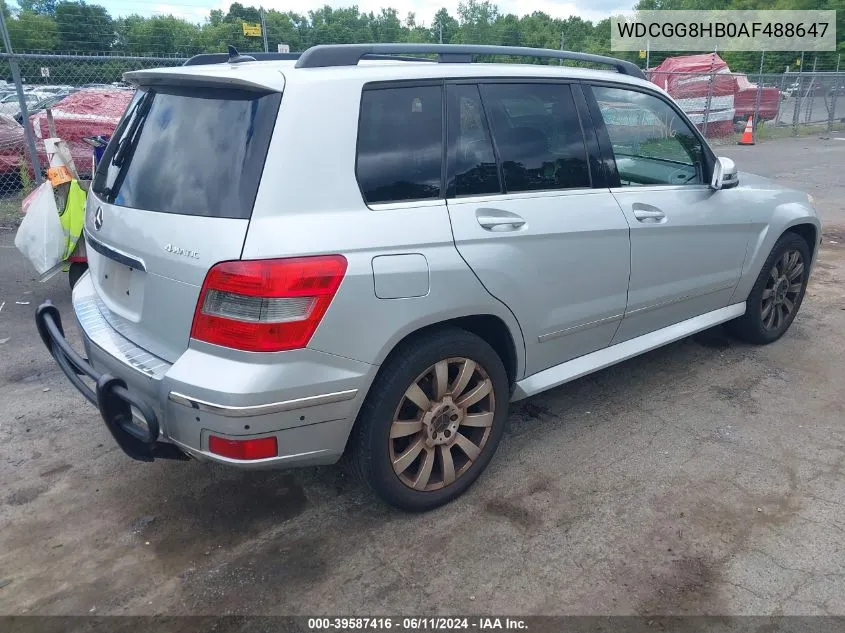 2010 Mercedes-Benz Glk 350 4Matic VIN: WDCGG8HB0AF488647 Lot: 39587416