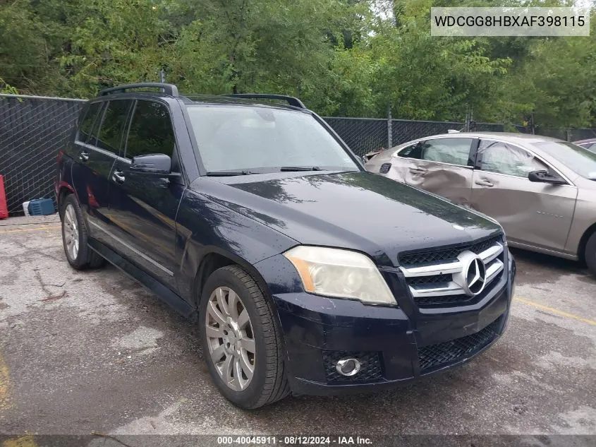 2010 Mercedes-Benz Glk 350 4Matic VIN: WDCGG8HBXAF398115 Lot: 40045911