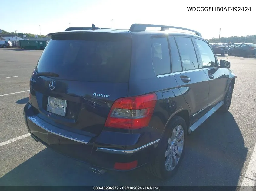 2010 Mercedes-Benz Glk 350 4Matic VIN: WDCGG8HB0AF492424 Lot: 40296272