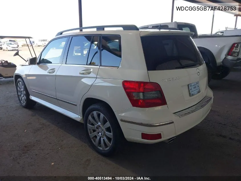 2010 Mercedes-Benz Glk 350 VIN: WDCGG5GB7AF428753 Lot: 40513494