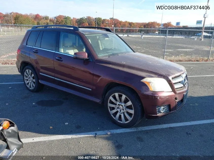 2010 Mercedes-Benz Glk 350 4Matic VIN: WDCGG8HB0AF374406 Lot: 40719827