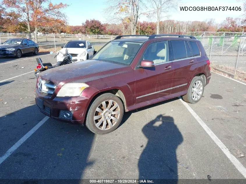 2010 Mercedes-Benz Glk 350 4Matic VIN: WDCGG8HB0AF374406 Lot: 40719827