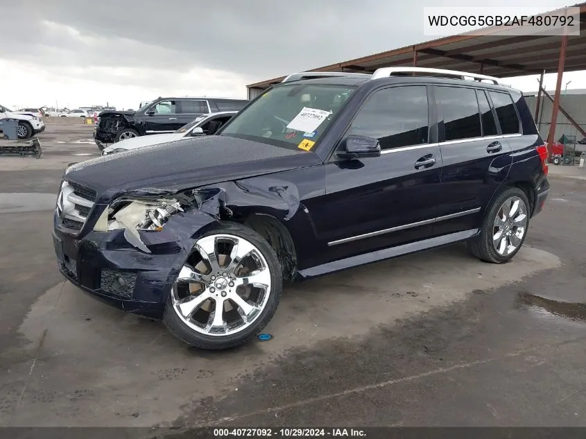 2010 Mercedes-Benz Glk 350 VIN: WDCGG5GB2AF480792 Lot: 40727092