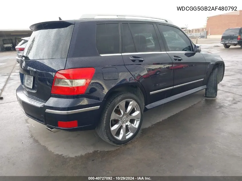 2010 Mercedes-Benz Glk 350 VIN: WDCGG5GB2AF480792 Lot: 40727092