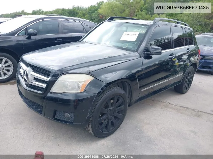 2011 Mercedes-Benz Glk 350 VIN: WDCGG5GB6BF670435 Lot: 39973088